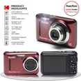 thumbnail image 3 of Kodak PIXPRO Friendly Zoom FZ43 16 MP Digital Camera (Red) + Great Accessories, 3 of 4