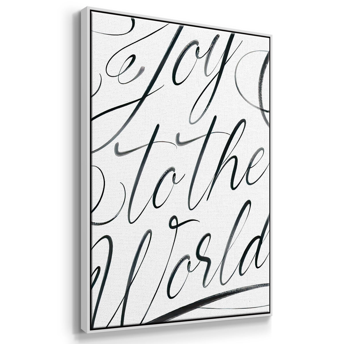 Joy To The World - Framed Gallery Wrapped Holiday Canvas - 27 x 41 - White Frame