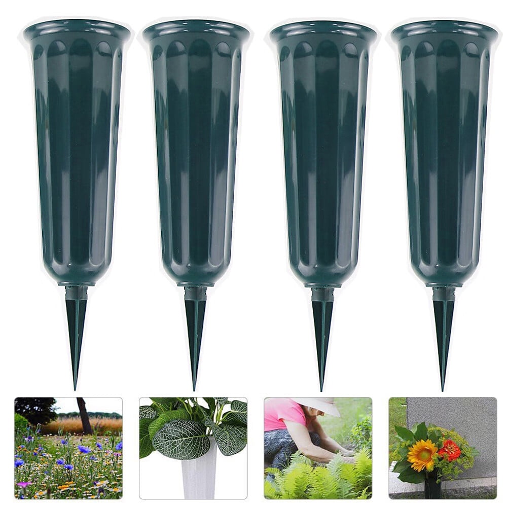 4pcs Grave Cone Vase Cemetery Flower Implement Vase Grave Cone Flower
