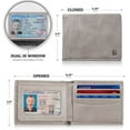 thumbnail image 4 of Serman Brands 2 ID Window Wallet for Men | RFID Blocking | Premium Full Grain Leather | Bifold Top Flip | Extra Capacity Travel Wallet | Slate Gray, 4 of 6