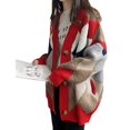thumbnail image 2 of GPOECD Women's Cardigan Sweaters 2025 Fall Oversized Open Front Button V Neck Lightweight Cardigans Knit Outerwear Red,One Size, 2 of 8