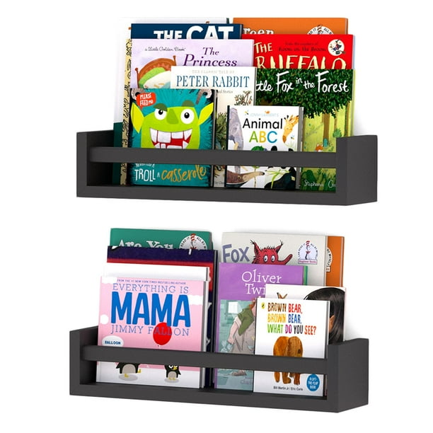 Wallniture Utah Set Of 2 Nursery Floating Shelves Wall Shelf For Kids Room Bookcase Toy Storage Organizer Black Com - Wall Shelves For Nursery Wallniture Utah Set Of 2 Nursery Floating Shelves Wall Shelf For Kids Room Bookcase Toy Storage Organizer Black Com - Wall Shelves For Nursery