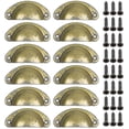thumbnail image 1 of 12 Pcs Poignée de Porte Rétro, Poignées de Tasse en Laiton Poignée de Porte de Tiroir de Cuisine Armoire Laiton, 1 of 4