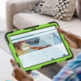 thumbnail image 4 of Case for Samsung Galaxy Tab S8 Plus/S7 FE/S7 Plus 12.4 Inch with Screen Protector, 360 Degree Rotating Kickstand Hand Strap Heavy Duty Shockproof Cover with Shoulder Strap, Lime PC, 4 of 7