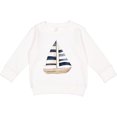 thumbnail image 2 of Inktastic Blue Striped Sailboat Nautical Toddler Sweatshirt, 2 of 4