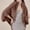 Khaki, variant on Qulqfy Faux Fur Bolero Shrug for Women Fringe Knitting Cotton Beige Batwing Cardigan Women Tops with Tassels