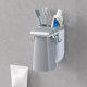 thumbnail image 2 of Soporte para pasta de dientes sin perforaciones, kit de vaso para enjuague bucal, soporte magnético para pared, gris, 1 paquete Rojo Verde, 2 of 2