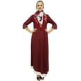 thumbnail image 5 of Bimba Designer Rayon Blouse Kurta Indian Women Maroon Kurti Dress With Scarf - 26, 5 of 9