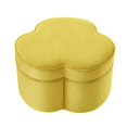 thumbnail image 3 of Kristin Ottoman Yellow Velvet 28L x 28W x 17.7H Upholstered Storage, 3 of 8