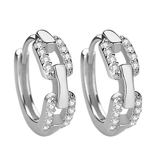 Chapado en oro Post Pave Cubic Zirconia Huggie Hoop Pendientes para Mujeres Pendientes Pequeño Fresco Mujeres