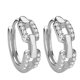 thumbnail image 1 of Chapado en oro Post Pave Cubic Zirconia Huggie Hoop Pendientes para Mujeres Pendientes Pequeño Fresco Mujeres, 1 of 3