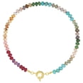 thumbnail image 1 of Collar KissYan de cuentas con piedras naturales chapado en oro de 14K, 43 cm, 1 of 8