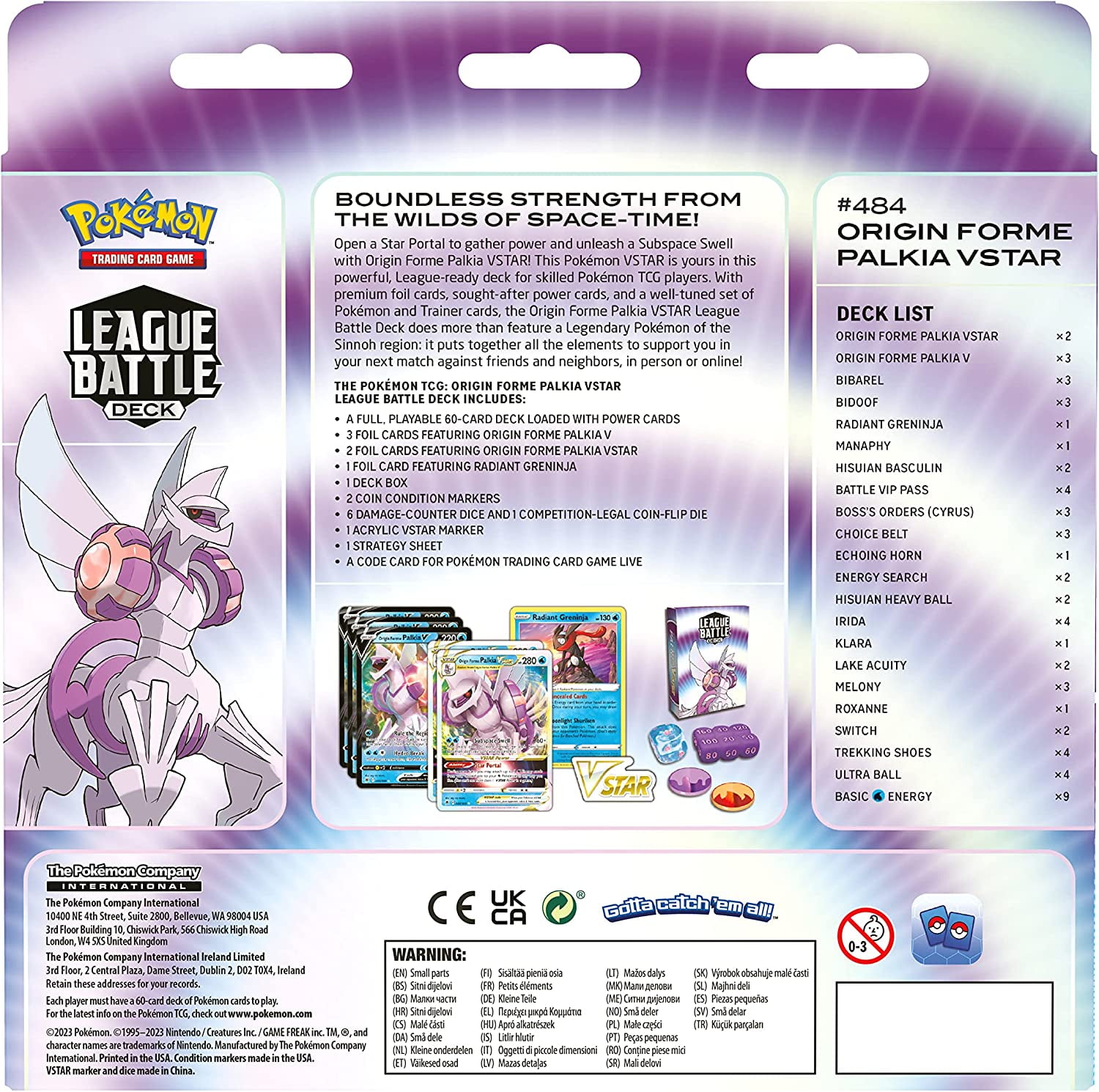 Pokemon Trading Card Game: Origin Forme Palkia Vstar League Battle Deck :  Target
