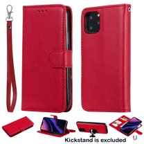 iPhone 11 Pro Max 6.5" Case Wallet, Allytech Premium Leather Flip Case Cover & Card Slots Pocket, Support Wireless Charging Detachable Slim Case for Apple iPhone 11 Pro Max, Red