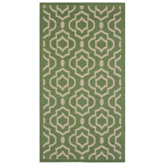 Safavieh Courtyard Lavern Geometric Indoor/Outdoor Area Rug, Green/Beige, 2'7" x 5'