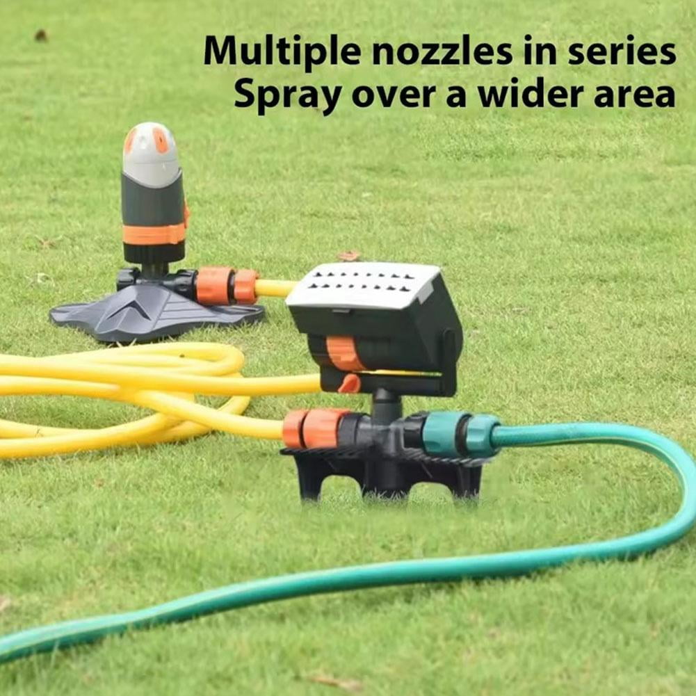 Upgraded 16-Nozzle Oscillating Sprinkler with Adjustable Range Control - Heavy Duty Garden Lawn Water Sprinkler for Large Yard & Narrow Strip, Drive & Built-in Debris Filter