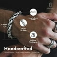 thumbnail image 2 of Handmade Thick Silver Bracelet for Men, Stainless Steel, Men's Rope Chain Bracelet, Mens Link Bracelets (8.5, Silver-Plated), 2 of 5