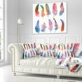 thumbnail image 3 of Designart Rainbow Feathers - Floral Throw Pillow - 16x16, 3 of 5