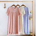 thumbnail image 2 of Short Sleeve Nightdress Women Lace Cherry Printed Nightgown Japanese Style Thin Bathrobe Pajamas Nightwear Lingerie Sleepwear, 2 of 6