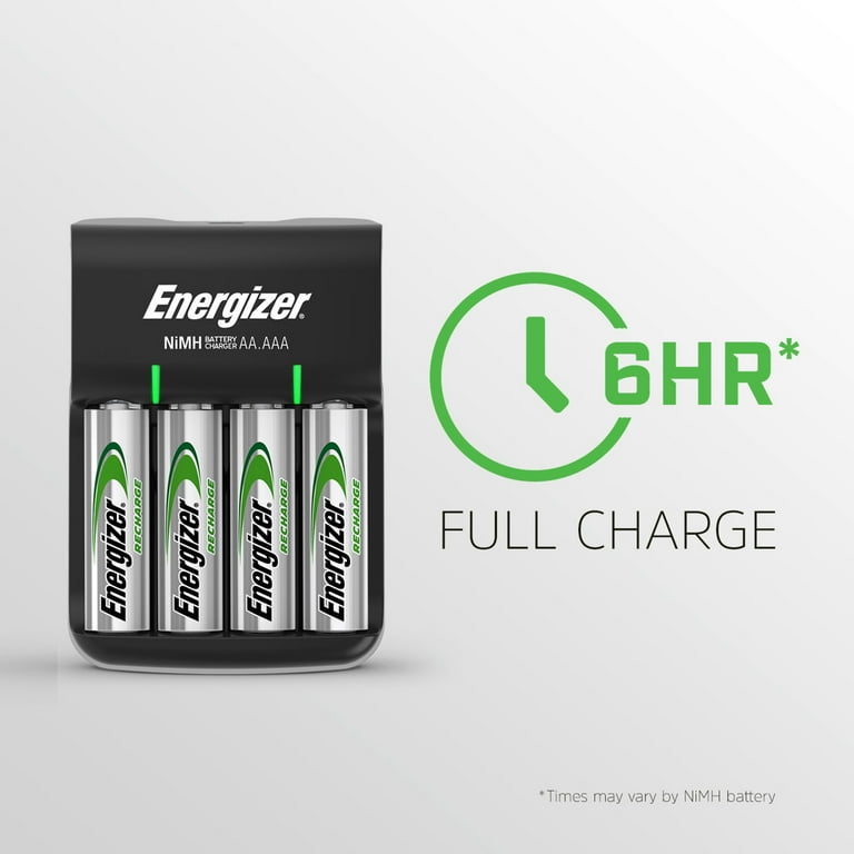 Energizer Battery Charger with Rechargeable AAA and AA Batteries