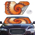 thumbnail image 2 of Uemuo Orange Rotating Pattern Accordion Car Windshield Sun Shade, Foldable Reflective Sun Visor for Car, Reflector Windshield Sunshade-, 2 of 7