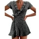 thumbnail image 2 of TRKIYQC verano mujer Floal A-Line vestido dulce elegante Floral volantes cuello en V vendaje Vestido corto para señora Chic flores Mini vestido TRKIYQC moderno, 2 of 3