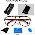 thumbnail image 6 of FEISEDY 70s Aviator Glasses Frame Blue Light Blocking Glasses Oversized Square Computer Glasses Women Men B2888, 6 of 6