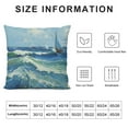 thumbnail image 6 of COMIO Aesthetic Decorative Print Simulation Painted Texture Painting Van Gogh Classic Stormy Sea at Saintes Maries Ship Seascape 2-Piece Short Plush Pillowcase Set (Universal 1) White, 6 of 6