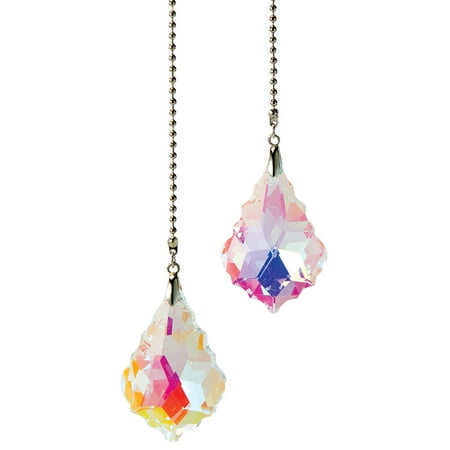 

Rainbow Glass Fan Pulls Set of 2