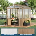 thumbnail image 3 of Ataujin Wooden Greenhouses 8X10FT Cedar Frame Wooden Greenhouse Kit. Outdoor Walk-in Greenhouse with Roof Vent, Wood & Polycarbonate Construction with 6MM Thick Polycarbonate Panel, 3 of 8