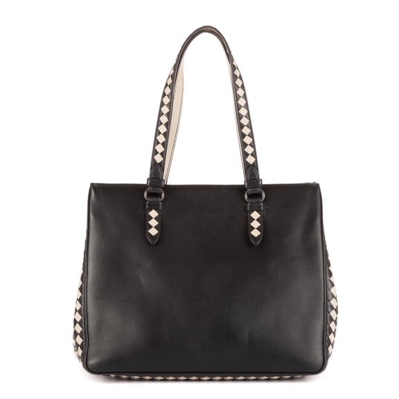 Pre-Owned Bottega Veneta Black Tote Shoulder Bag Intrecciato