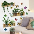 thumbnail image 4 of ¡Ahorra Más!, Pegatinas de pared con plantas en macetas verdes y 12 mariposas de colores como pegatinas decorativas Akmoler, 4 of 5