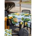 thumbnail image 6 of Square Outdoor Tablecloth with Umbrella Hole Yellow Lemon Outside Table Cloth Waterproof Patio Table Cover Rustic Summer Fruit Blue Strip Watercolor Zipper Tablecloths for Picnic Camping 60x60 Inch, 6 of 8