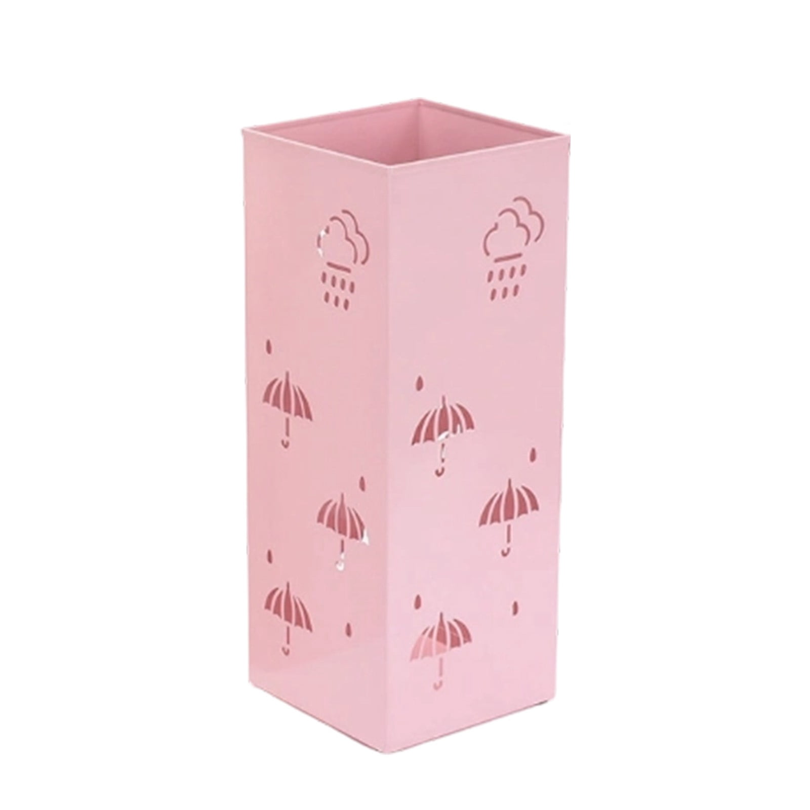 Square Metal Umbrella Stand with Drain Holes, Decorative Umbrella Holder Rack for Entryway, Home & Office