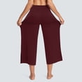 thumbnail image 6 of Htrmlpk Women Yoga Pants Elastic Waist Cropped Trousers Athletic Workout Running Jogging Pants with Pocket, 6 of 7