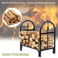 thumbnail image 4 of Costway 2 Feet Outdoor Heavy Duty Steel Firewood Log Rack Wood Storage Holder Black, 4 of 9