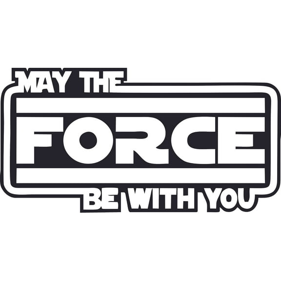 May The Force Be With You Logo Cartoon Character Wall Art Vinyl Sticker Design Decal Girls Boys Kids Bedroom Nursery Kindergarten Fun Home Children Room Decor Sticker Wall Decoration Size (30x27 inch)