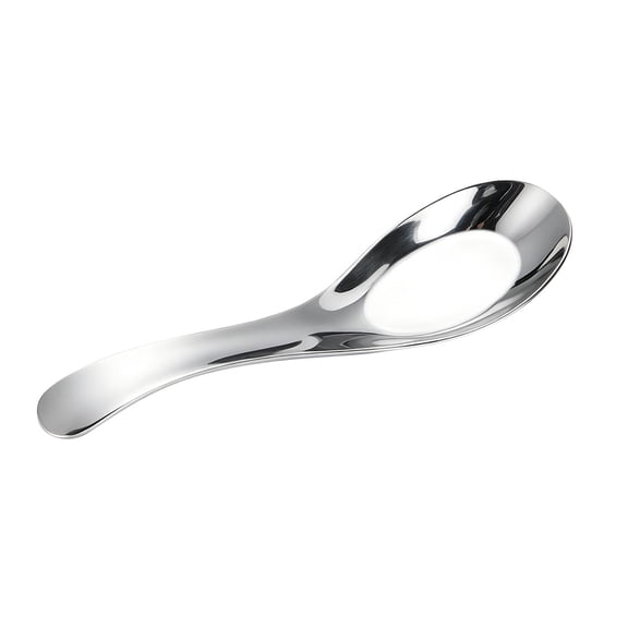 1 Pack Stainless Steel Chinese Soup Spoon, Mirror Polished Asian Soup Spoon for Bouillon, Dessert, Cereal, Thai, Miso, and Ramen