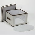 thumbnail image 6 of Household Essentials Dinner Plate Storage Box, Strong Frame and Handles, Windowed Panel, Fully Removable Lid, Stackable and Foldable, Perfect for Preserving Your Dinnerware, 6 of 9