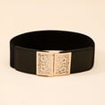 thumbnail image 6 of IQOGKRN Women's Elastic Wide Waist Belt with Buckle Stretchy Cincher for Dresses & Coats Black3 One Size, 6 of 8