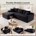 thumbnail image 3 of Aenkyo 106 Inch Corduroy L-Shaped Cloud Sectional Sofa with Reversible Chaise, Black, 3 of 10