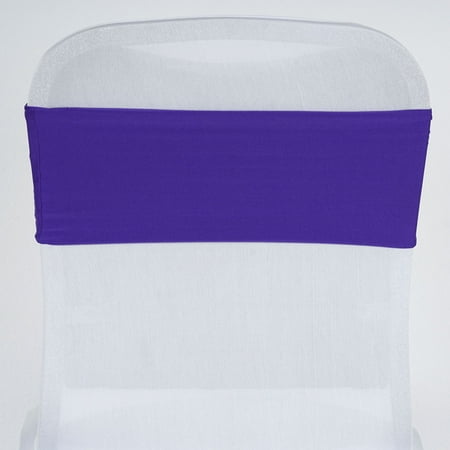 

BalsaCircle 5 Spandex Chair Sashes Wedding Decorations Purple
