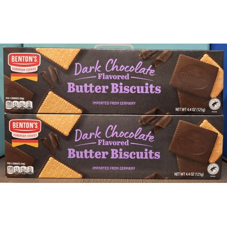 Benton’s Dark Chocolate Flavored Butter Biscuits 4.4oz 125g (2 Boxes)