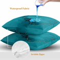 thumbnail image 4 of Teal Marble Throw Pillow Covers 20x20 Inch Set of 2, Turquoise Marble Crack Abstract Modern Art Waterproof Outdoor Pillow Covers, Decorative Cushion Pillowcases for Couch, Sofa, Bed, Garden, Patio, 4 of 9