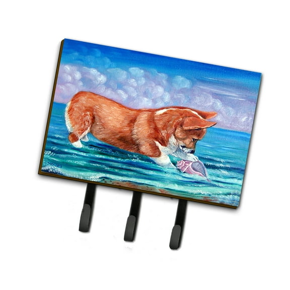 Carolines Treasures 7407TH68 Corgi Sea Shell Find Leash or Key Holder Triple multicolor