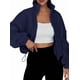 thumbnail image 1 of Chaquetas de Forro para Mujer, Sudaderas Extragrandes con Cremallera, Ropa de Invierno, Conjuntos de Larga y Corte Corto para Otoño. Azul Marino M, 1 of 9
