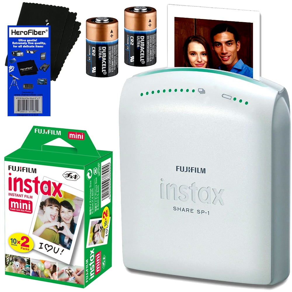 Fujifilm Instax Share SP1 Smartphone Printer + Fujifilm Instax Mini Instant Film (20 sheets