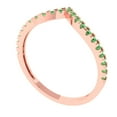 thumbnail image 2 of 0.1725 ctw Wedding Band for Women - 18K Rose Gold Simulated Green Diamond Stackable Eternity Ring, 2 of 6