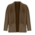 thumbnail image 7 of Kcavykas Clearance Promotion Fall Winter Womens Casual Blazer Loose Fit Open Front Suit Jackets Notched Lapel Long Sleeve Blazers Work Office Jackets Brown XL, 7 of 7