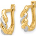 thumbnail image 2 of 14K Yellow & Rhodium Hinged Post Earrings (Width 10.9) (Length 12.6) - Jbsp, 2 of 5